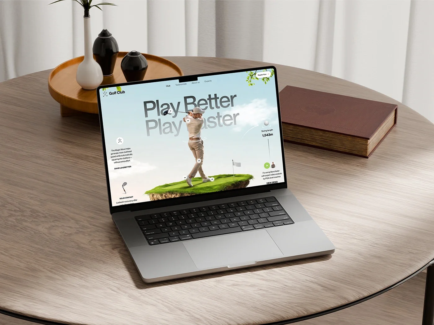 Laptop displaying a modern lifestyle business website design